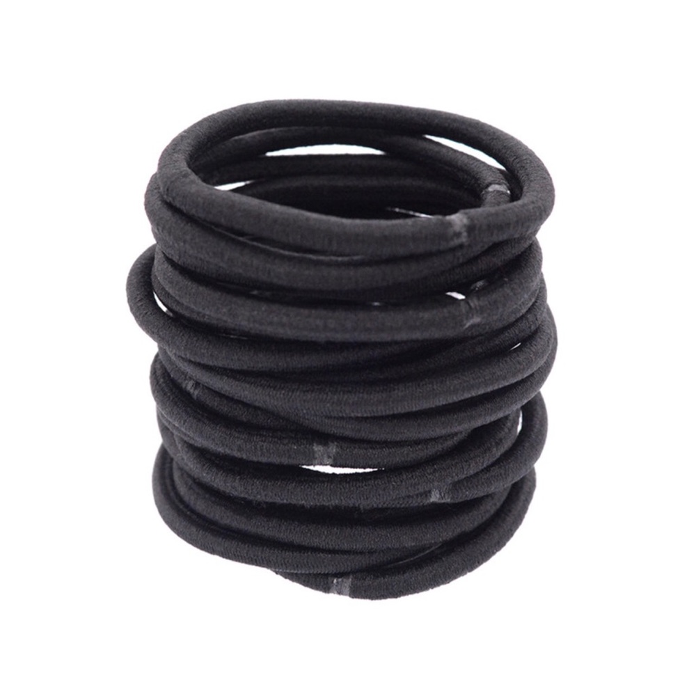 80 Pcs Set Black Hair Ponytail Elastic Tie